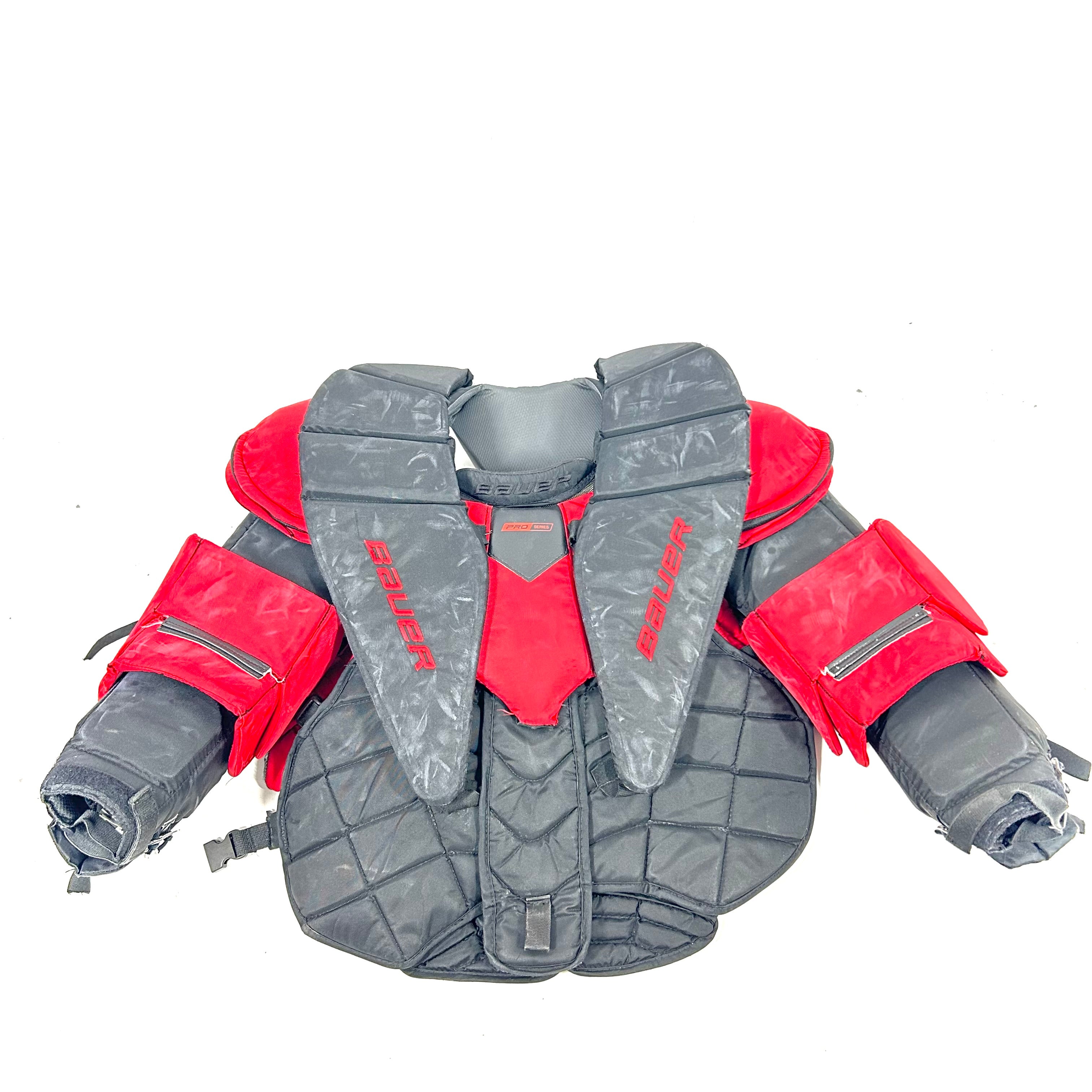 Bauer Pro Series - Plastron de gardien de but Pro Stock d'occasion (noir/rouge)